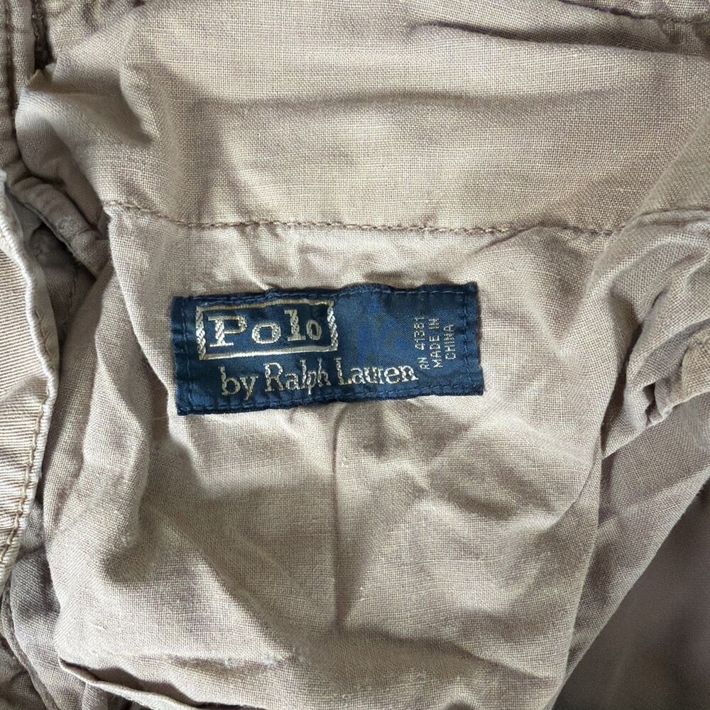 Vtg Polo Ralph Lauren Cargo Shorts Mens 40 Khaki 90s Paratrooper Grunge 9" Baggy - Picture 8 of 12